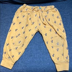 Little Green Radicals Yellow Joggers with Nautical Print